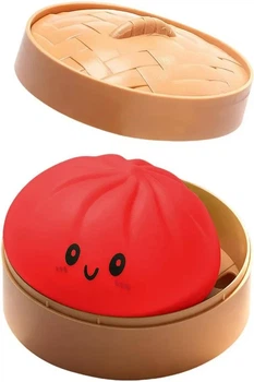 Игрушка 10 см большой сквиш червоний пельмень Dumpling, Mystery Dumpring, Squishies Dumpling