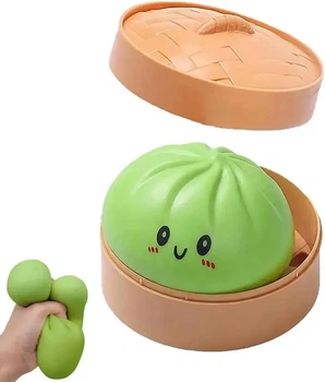 Игрушка 10 см большой сквиш зеленый пельмень Dumpling, Mystery Dumpring, Squishies Dumpling