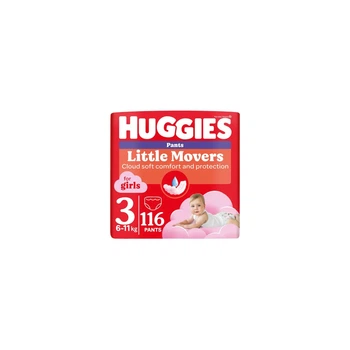 Підгузки Huggies Little Movers/Pants 3 M-Pack 6-11 кг для дівчаток 116 шт (5029054568033)