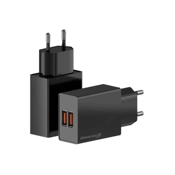 Зарядний пристрій Grand-X 5V 2,4A USB Black (CH-15B)