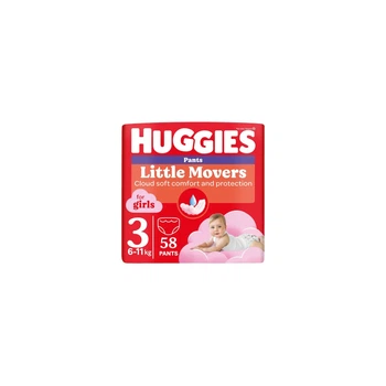 Підгузки Huggies Little Movers/Pants 3 Mega 6-11 кг для дівчаток 58 шт (5029053547480)