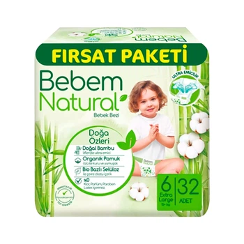 Підгузки Bebem Natural 6 Extra large 15+ кг 32 шт (8690536831982)