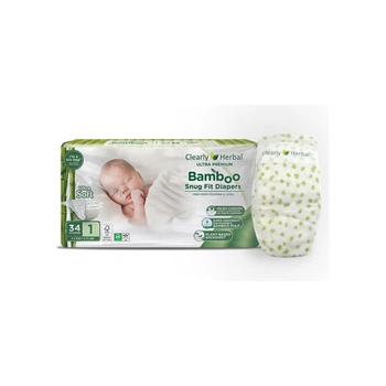 Підгузки Clearly Herbal Bamboo, розмір 1 (2-5 кг), 34 шт (1133)