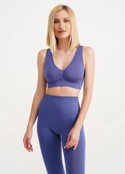 Безшовний жіночий топ з ефектом push-up з мікрофібри Giulia TOP SHAPE S/M Blue-marlin