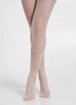 Жіночі колготки в сітку з квітковим візерунком Giulia MESH FLORAL 40 (5) 2 White-crema