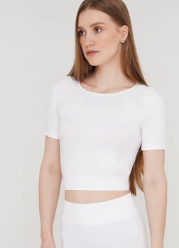 Топ з коротким рукавом та круглим вирізом Giulia CROP T-SHIRT L/XL White-bianco