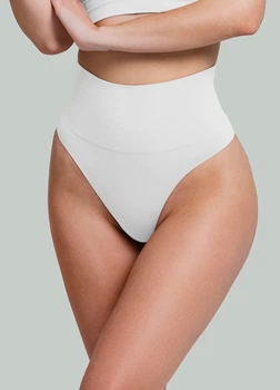 Жіночі безшовні труси стрінги з еластичним коригуючим поясом Giulia STRING SHAPEWEAR L/XL White-white