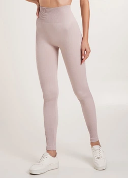 Легінси жіночі спортивні в рубчик з моделювальним швом Giulia LEGGINGS RIB S/M Pink-burnished lilac
