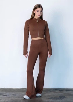 Жіночі легінси кльош Giulia Flexing leggins "Faboluose" XY492 L Brown-coffee