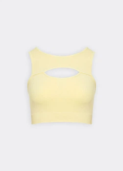Безшовний жіночий топ з акцентним вирізом Giulia FLEX TOP ENERGY XXS/XS Yellow-lemon grass