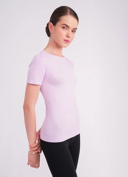 Базова жіноча безшовна футболка з мікрофібри Giulia T-SHIRT L/XL Violet-orchid bloom
