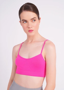 Безшовний топ на тонких бретелях Giulia CAMI TOP L/XL Pink-bright pink