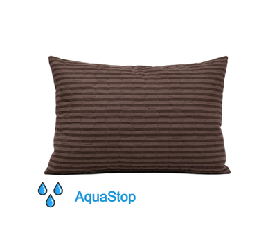 Подушка стеганая с водонепроницаемым чехлом коричневая AquaStop, размер 50х70 см, ткань бязь, холлофайбер