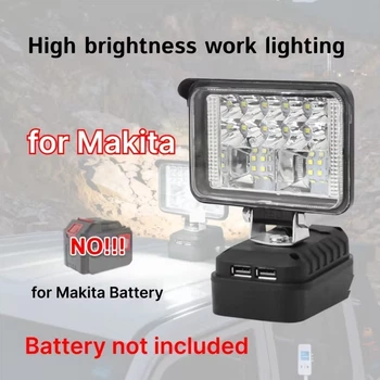 Робочий LED-ліхтар (прожектор) сумісний з Makita 18V LXT + 2 USB-порти.