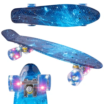 Скейтборд Пенні борд MalPlay Fiszka — Світні LED колеса Galaxy (5901924234593)