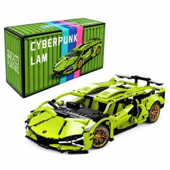 Конструктор машинка Lamborghini Sian 1280 деталей Технік збірна модель Салатовий (3791328)
