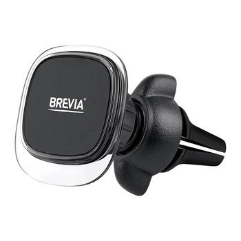 Тримач телефону автомобільний Brevia AirClip СrystalMag на дефлектор, 4 магніти, чорний 48500