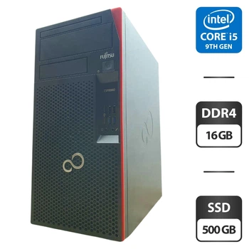 Компьютер Fujitsu Esprimo P758 Tower / Intel Core i5-9500 (6 ядер по 3.0 - 4.4 GHz) / 16 GB DDR4 / 500 GB SSD / Intel UHD Graphics 630 б/у