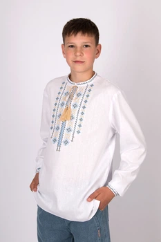 Вишиванка для хлопчика Mevis 5788 білого кольору 164 розміру