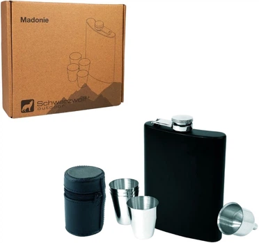 Набор фляга и стаканчики Schwarzwolf Madonie 237 мл Черный (F5000200AJ3)