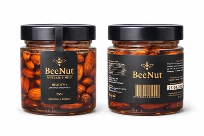 Орех Миндаль в меду. Натуральный мед с орехом BeeNut 255г