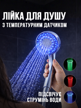 Лійка для душу з LED підсвічуванням та індикатором температури води LOW