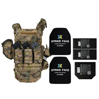 Бронежилет 6 класу ДСТУ Warmor Gen.3 Pro Max Мультикам з підсумками + м’який балістичний захист боків і паху 2 класу ДСТУ