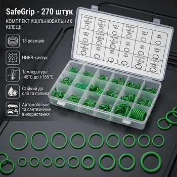 Набор уплотнительных колец SafeGrip, зеленые, 270 штук