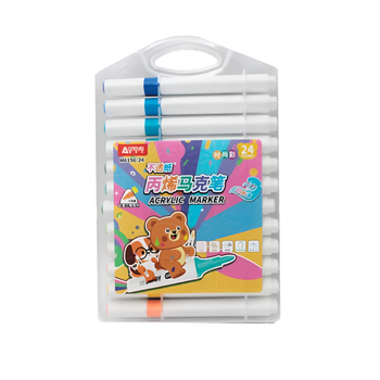Маркер акриловий Aodemei Animals Washable 24 шт пластиковий бокс (6156-24M)