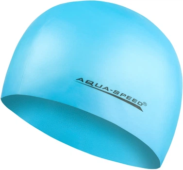Шапка для плавания Aqua Speed бирюзовая 100% силикон унисекс для бассейна защита от воды