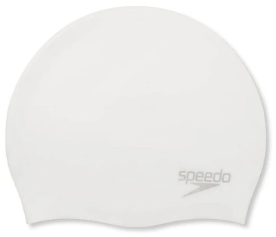 Шапка для плавания Speedo силиконовая белая унисекс для защиты волос от хлора шапочка для плавания