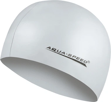 Шапка для плавания Aqua Speed серебристая силиконовая унисекс для бассейна защита от воды