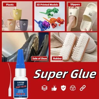 Універсальний суперклей Lootiie Super Fast Glue: миттєва фіксація, висока міцність, 20г + насадка для точного нанесення.
