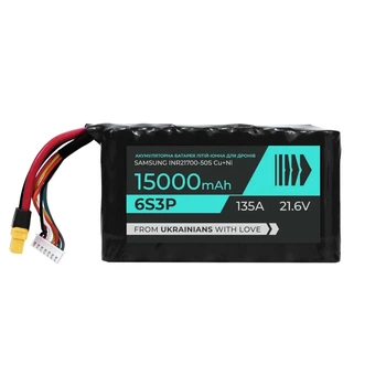 Аккумулятор для FPV дрона BTRY 6s3p 15 000 mAh, Samsung INR21700-50S Cu+Ni