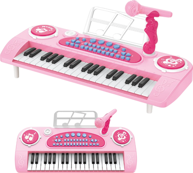 Pianino-organ MalPlay 37 klawiszy z mikrofonem różowe (5901924245483)