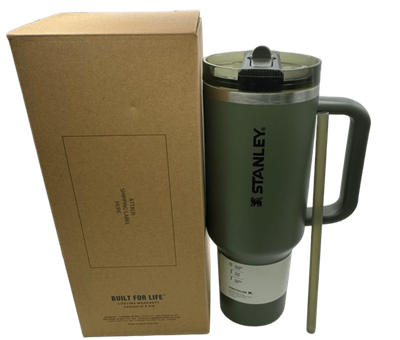 Термос термокружка Stanley Quencher ProTour Flip Straw Tumbler из нержавеющей стали 1,18 л Олива KT7001974