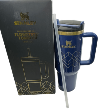 Термос термокружка Stanley Quencher H2.0 Tumbler из нержавеющей стали Royal Blue Gold 1,18 л KT7001972