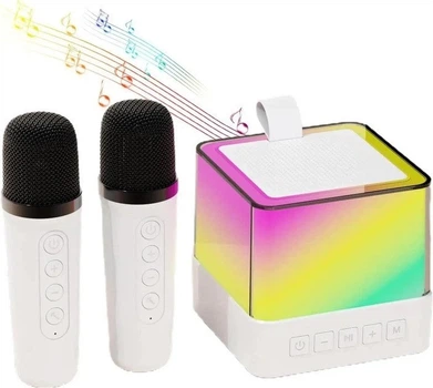 Колонка бездротова K18 Bluetooth караоке RGB 2 мікрофони