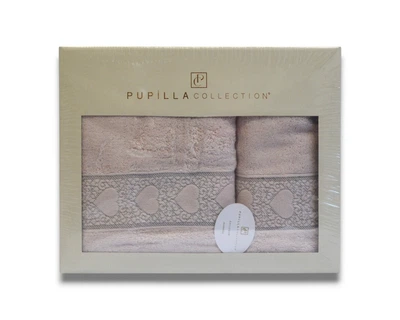 Подарочный набор бамбуковых полотенец Pupilla Love Pudra 100% Хлопок