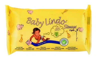 Дитячі вологі серветки BABY LINDO з екстрактом алое, 15 шт