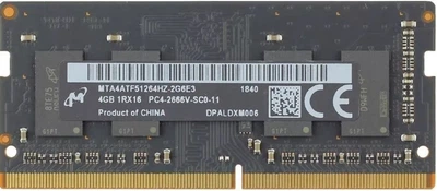 Оперативна пам'ять Micron SODIMM DDR4-2666 4096MB PC4-21300 (MTA4ATF51264HZ-2G6E3)