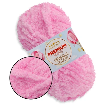 Пряжа с имитацией меха Premium Yarn Koala Baby, Розовый №109, 50 г /50 м для вязания игрушек, одежды, аксессуаров, мягкая