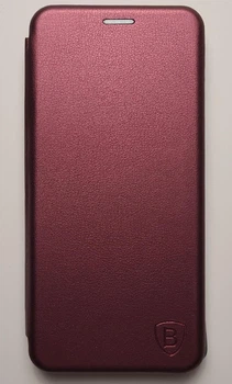 Чехол книжка Magnei для Xiaomi Redmi Note 9S, Note 9 Pro, Note 9 Pro Max на магните бордовый