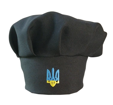 Ковпак кухарський з вишивкою "Герб" чорний