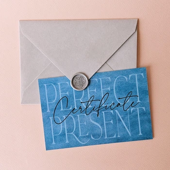 Подарунковий сертифікат С6 PERFECT PRESENT . Колір СIРО-БЛАКИТНИЙ. Набір з 3шт