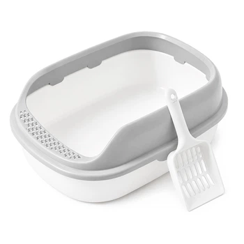 Туалет для кошек с лопаткой Taotaopets 226611 Gray