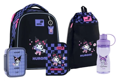 Шкільний набір 5 в 1 Kite Education Kuromi SET_HK26-555S-3 (рюкзак, пенал, сумка, пляшечка, ланчбокс)