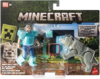 Zestaw figurek Minecraft Steve i wilk JFR71 (194735304400)