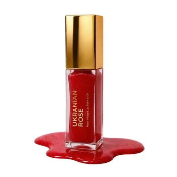 Блеск-масло для губ Ukrainian Rose Infused Lip Balm & Oil Strawberry Rose Ярко-розовый 7 мл
