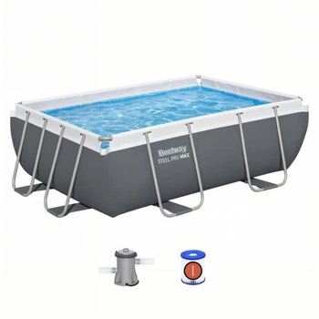 Каркасный бассейн Bestway 56629 прямоугольный 282×196×84 см с фильтр-насосом и ремкомплектом